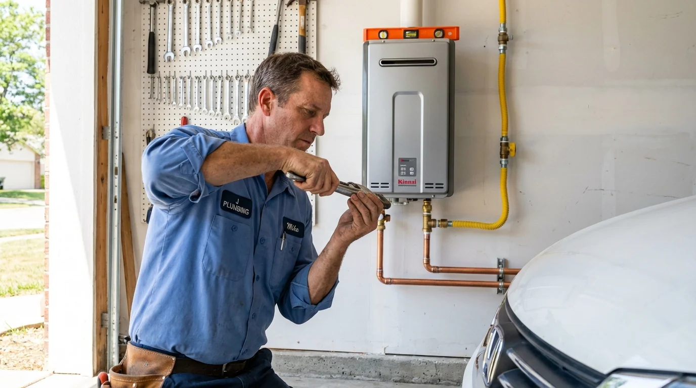 Tankless water heater installation by a Johns Plumbing LLC plumber in Richland